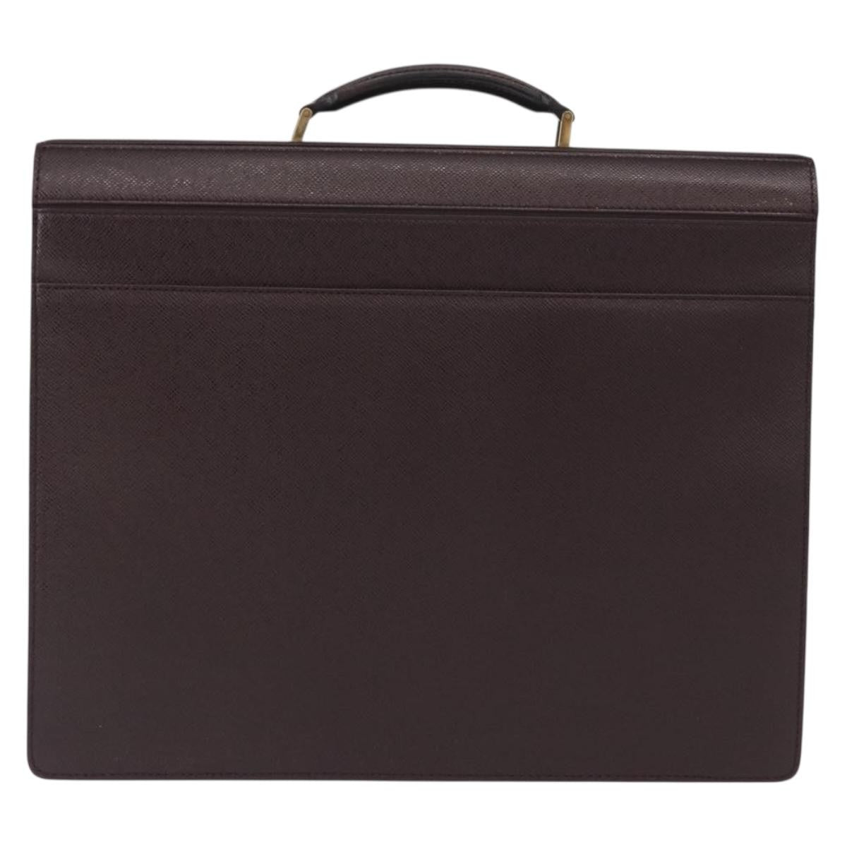 Louis Vuitton Pilot Briefcase Taiga Leather Brown Leather Briefcase Bag (Pre-Owned)