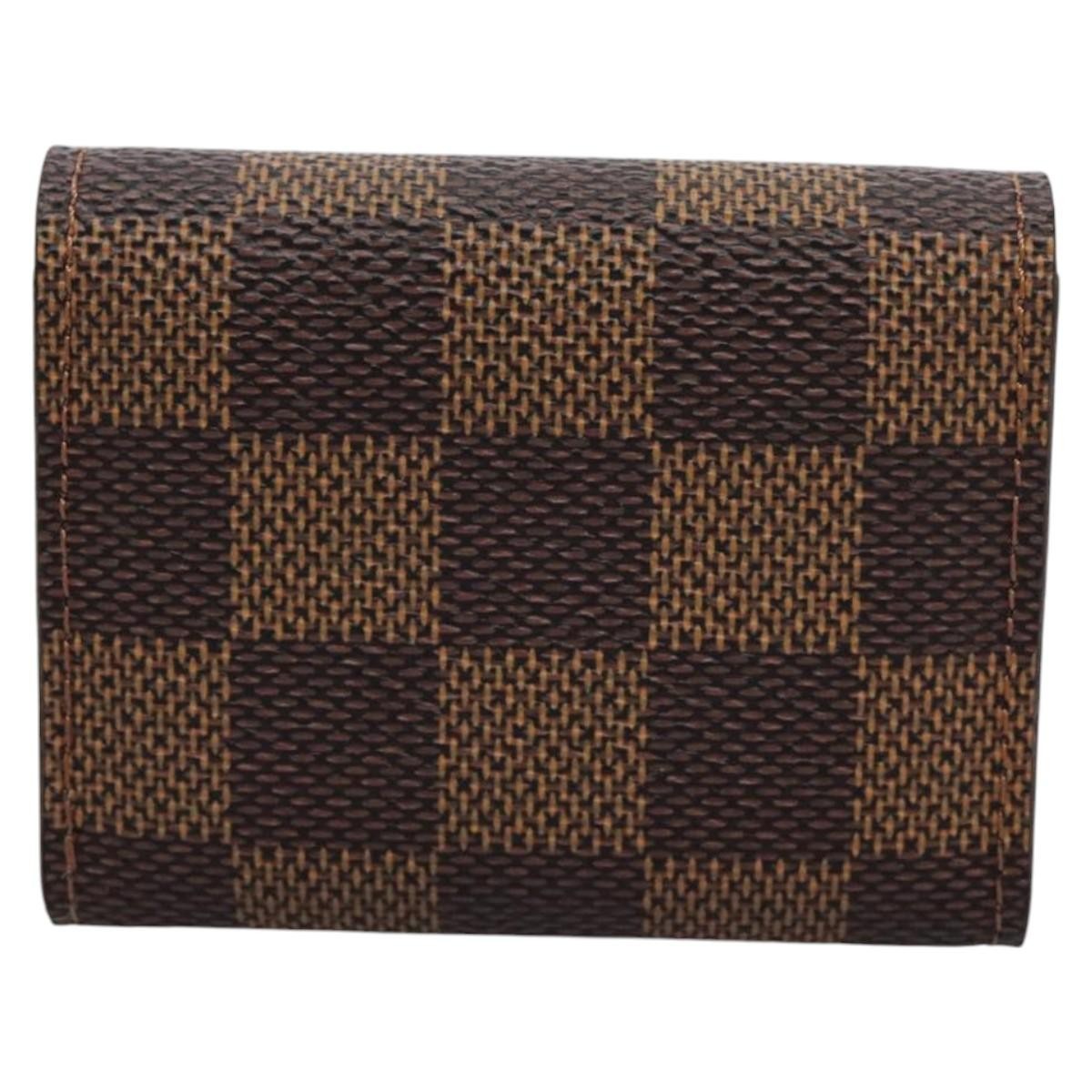 Louis Vuitton Cufflinks Case Damier Brown Canvas Cufflinks Jewelry (Pre-Owned)