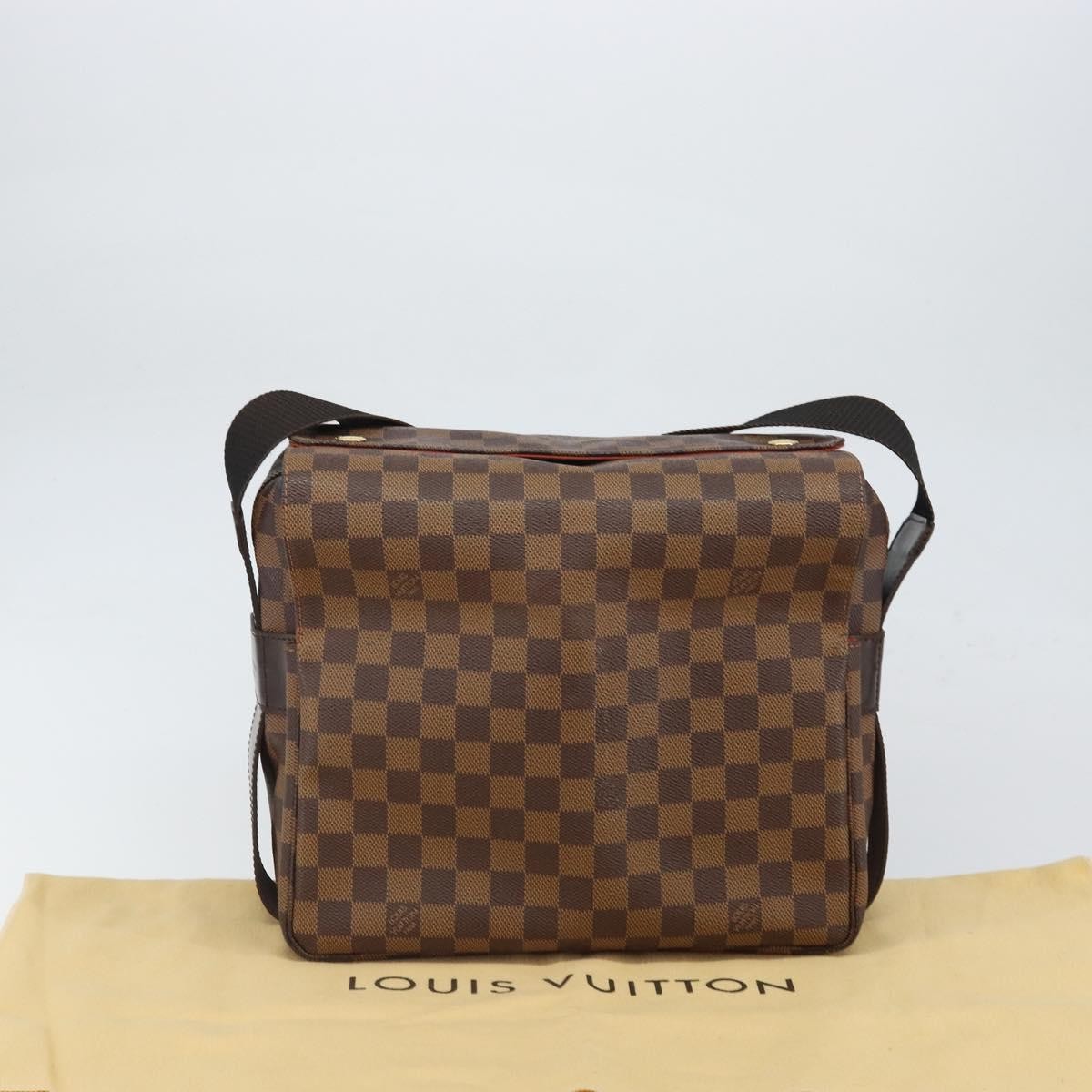 Louis Vuitton Naviglio Handbag Damier Brown Canvas Shoulder Bag Bag (Pre-Owned)
