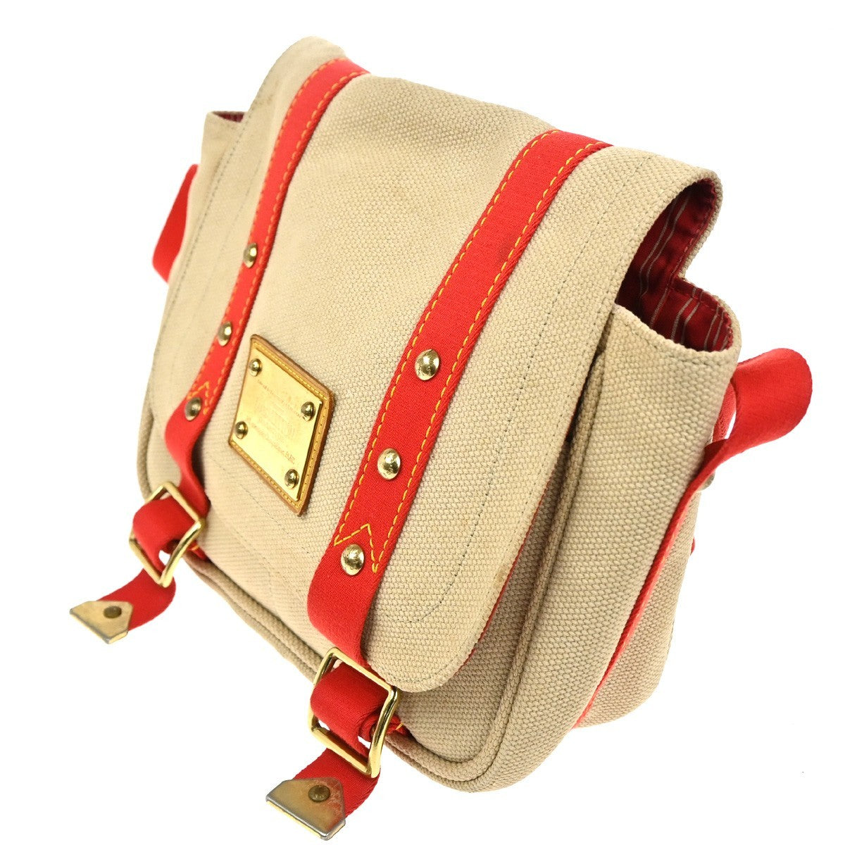 Louis Vuitton Antigua Besace Messenger Bag Canvas Beige Canvas Shoulder Bag Bag (Pre-Owned)