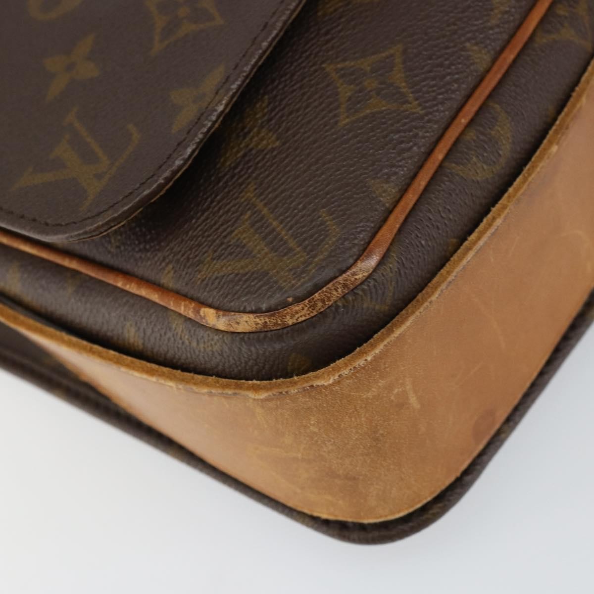 Louis Vuitton Cartouchiere Handbag Monogram Canvas Brown Canvas Shoulder Bag Bag (Pre-Owned)