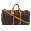 Louis Vuitton Keepall Bandouliere Bag Monogram Canvas Brown Canvas Travel Bag Bag (Pre-Owned)