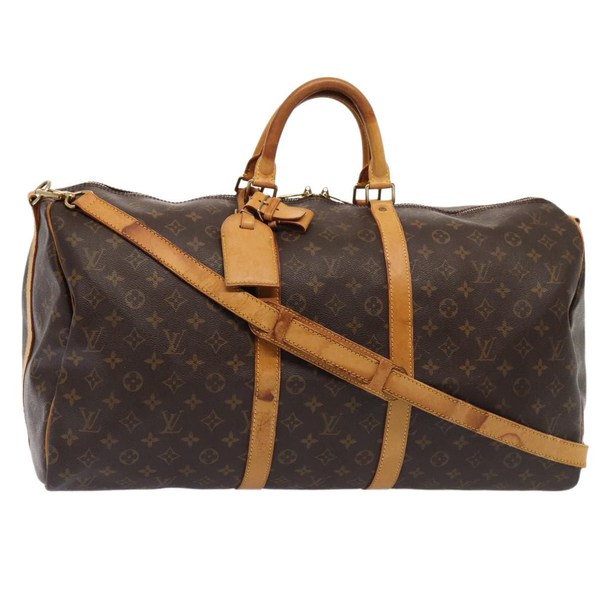 Louis Vuitton Keepall Bandouliere Bag Monogram Canvas Brown Canvas Travel Bag Bag (Pre-Owned)