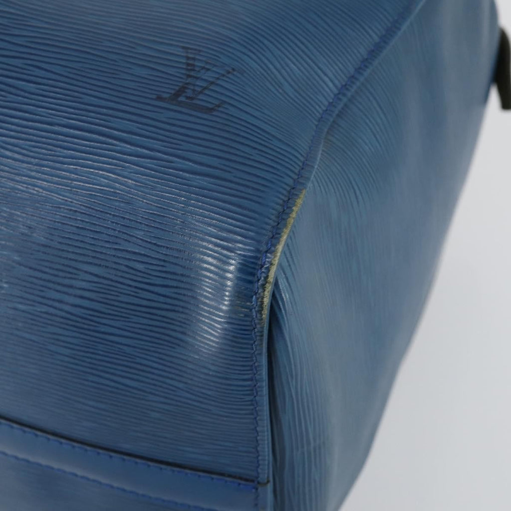 Louis Vuitton Keepall Bag Epi Leather Blue Leather Travel Bag Bag (Pre-Owned)