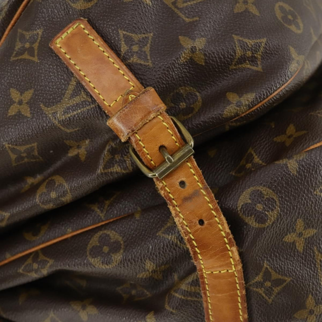 Louis Vuitton Saumur Handbag Monogram Canvas Brown Canvas Shoulder Bag Bag (Pre-Owned)