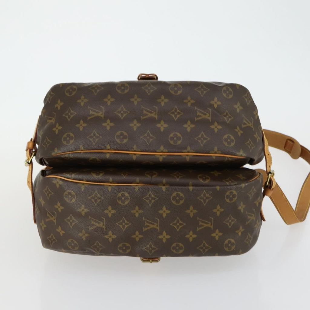 Louis Vuitton Saumur Handbag Monogram Canvas Brown Canvas Shoulder Bag Bag (Pre-Owned)