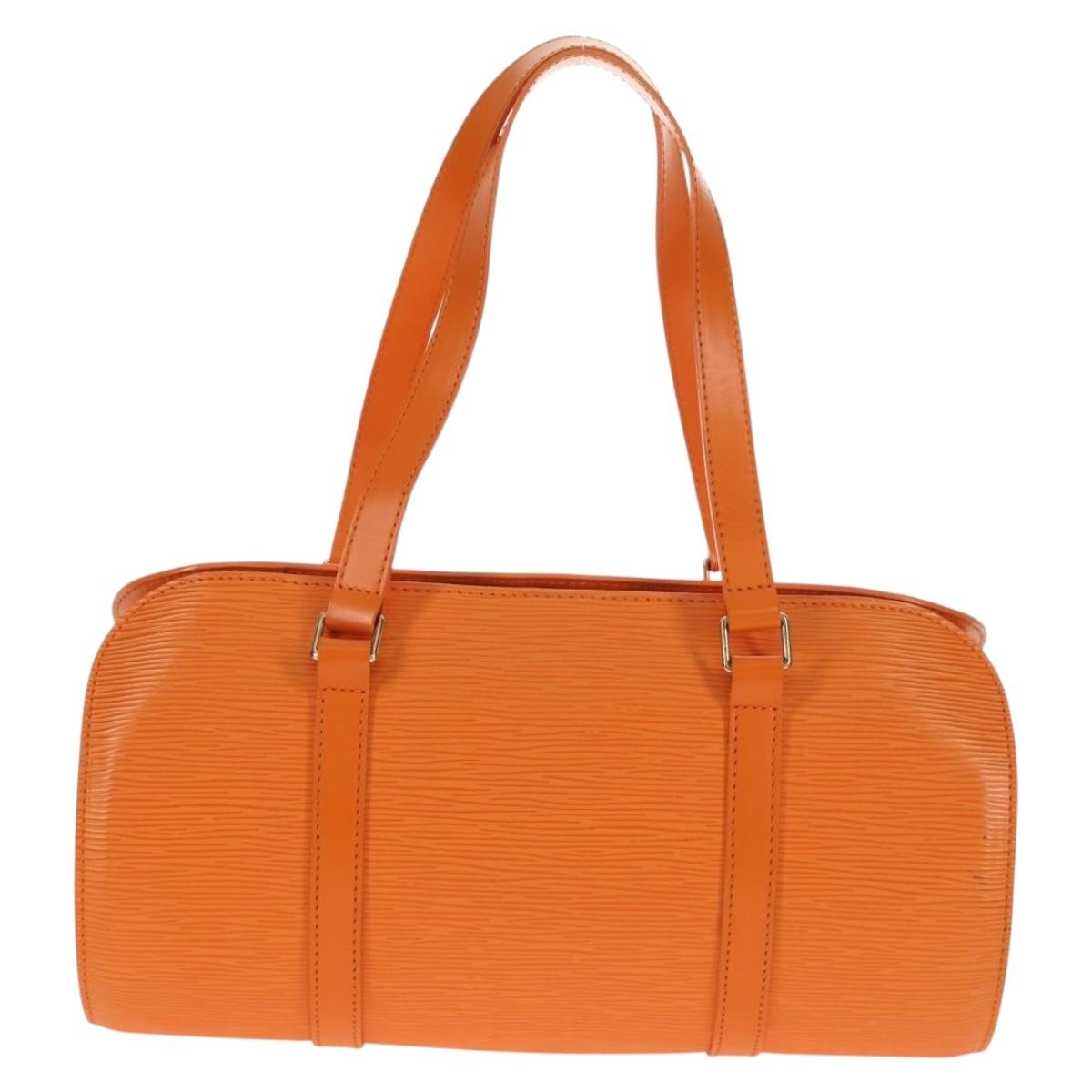 Louis Vuitton Soufflot Handbag Epi Leather Orange Leather Handbag (Pre-Owned)
