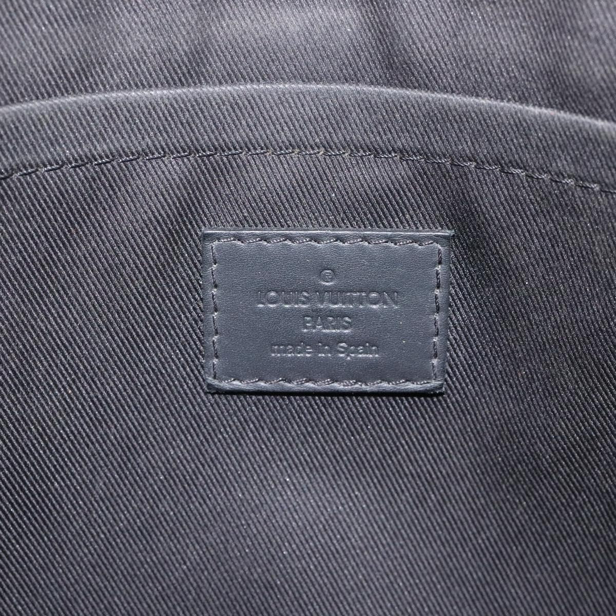 Louis Vuitton Discovery Pochette Monogram Shadow Leather Black Leather Bag (Pre-Owned)