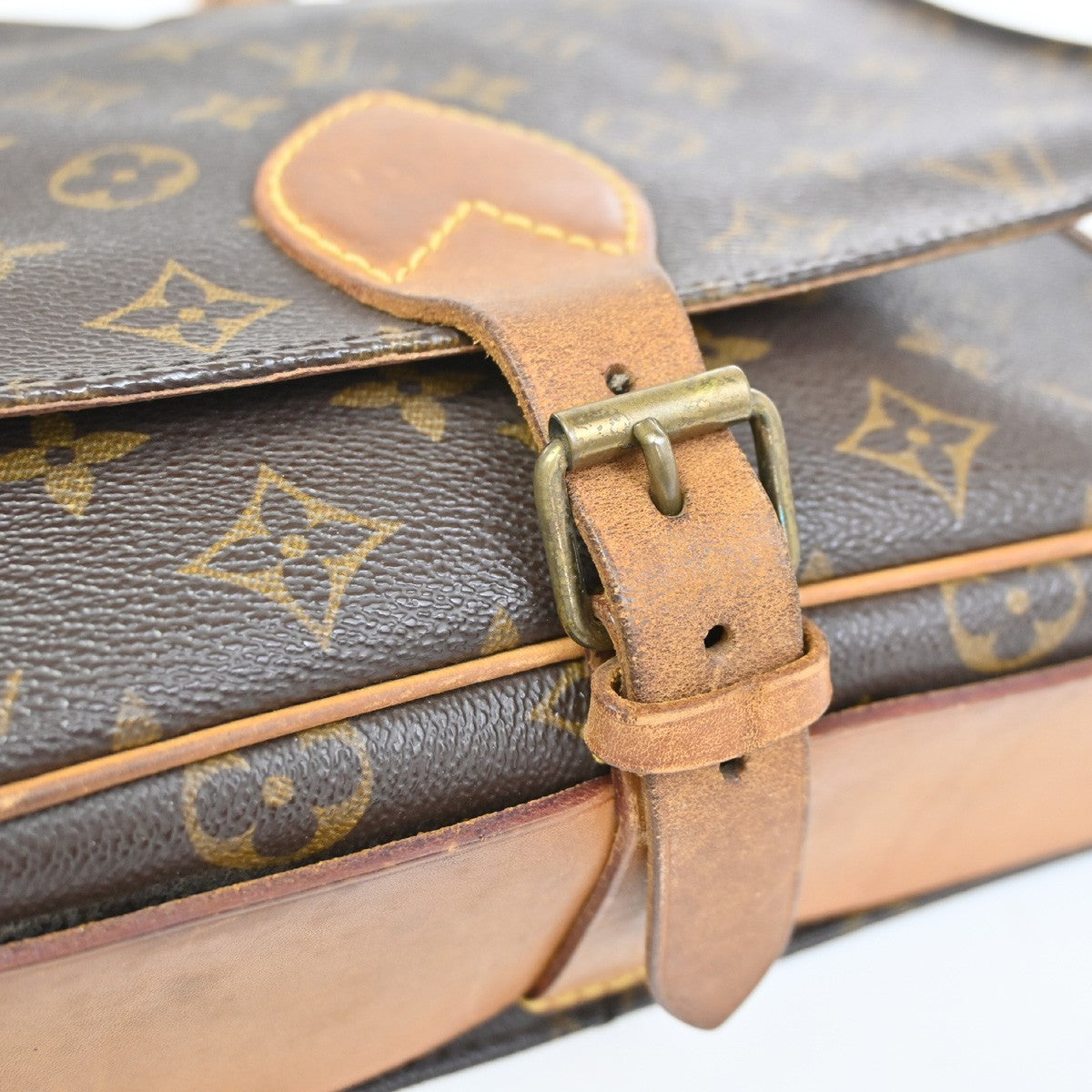 Louis Vuitton Cartouchiere Handbag Monogram Canvas Brown Canvas Shoulder Bag Bag (Pre-Owned)
