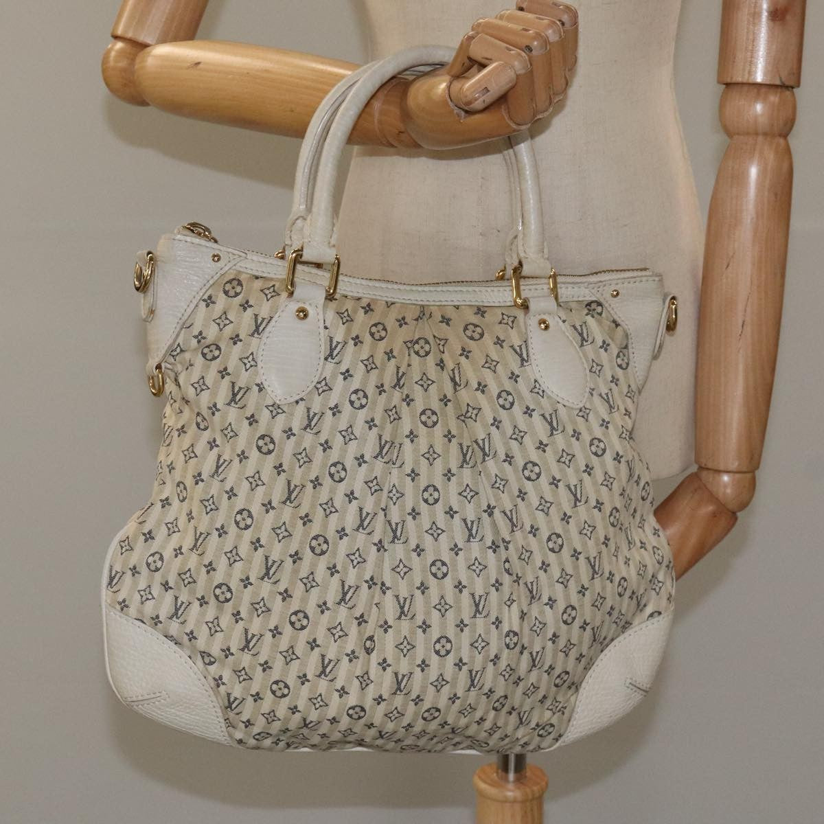 Louis Vuitton Marina Handbag Mini Lin Croisette Beige Canvas Bag (Pre-Owned)