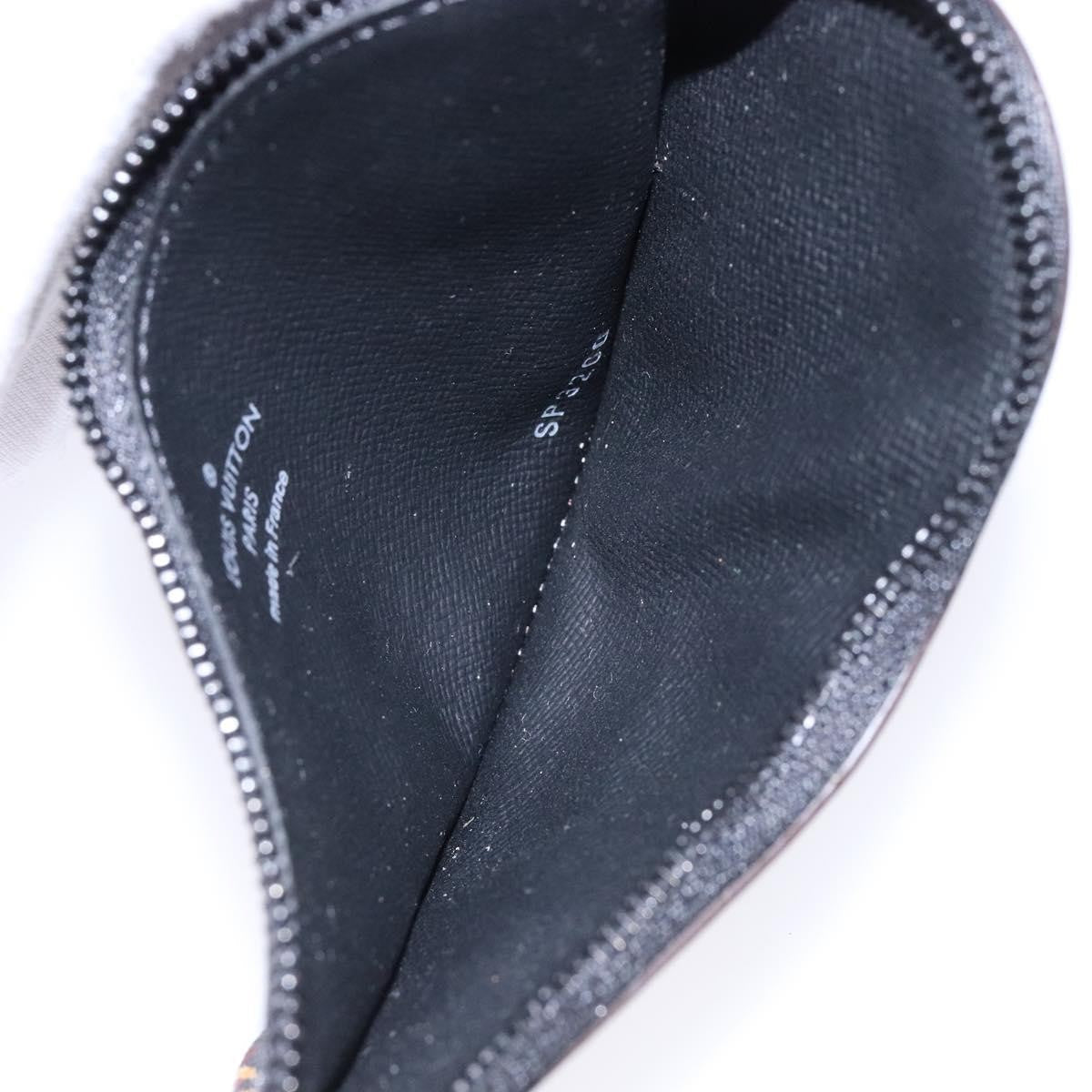 Louis Vuitton Nigo Duck Coin Holder Printed Leather And Limited Edition Giant Damier Black Canvas Wallets Accessory (Pre-Owned)