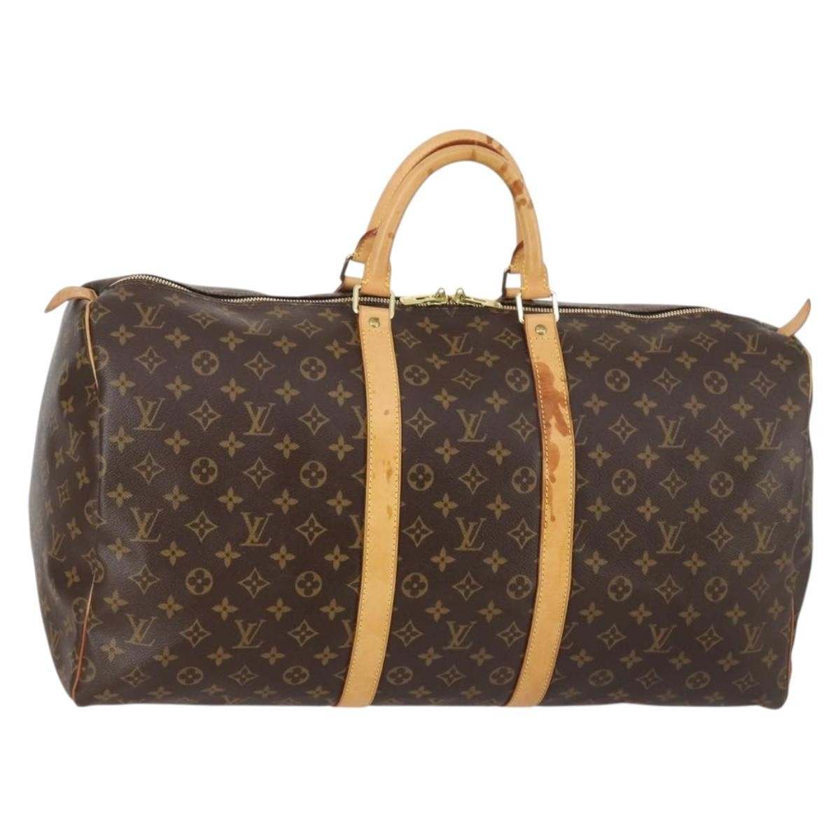 Louis Vuitton Keepall Bandouliere Bag Monogram Canvas Brown Canvas Bag (Pre-Owned)