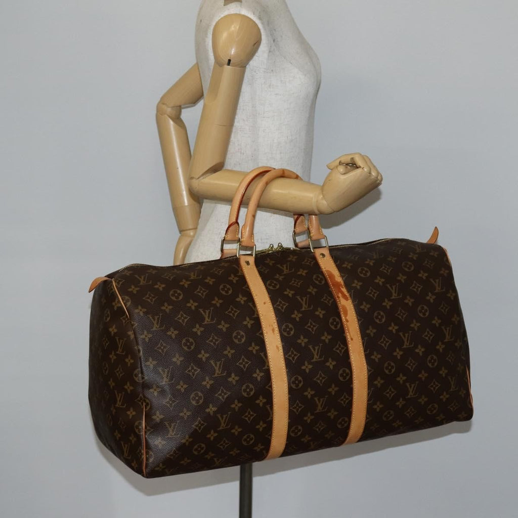 Louis Vuitton Keepall Bandouliere Bag Monogram Canvas Brown Canvas Bag (Pre-Owned)