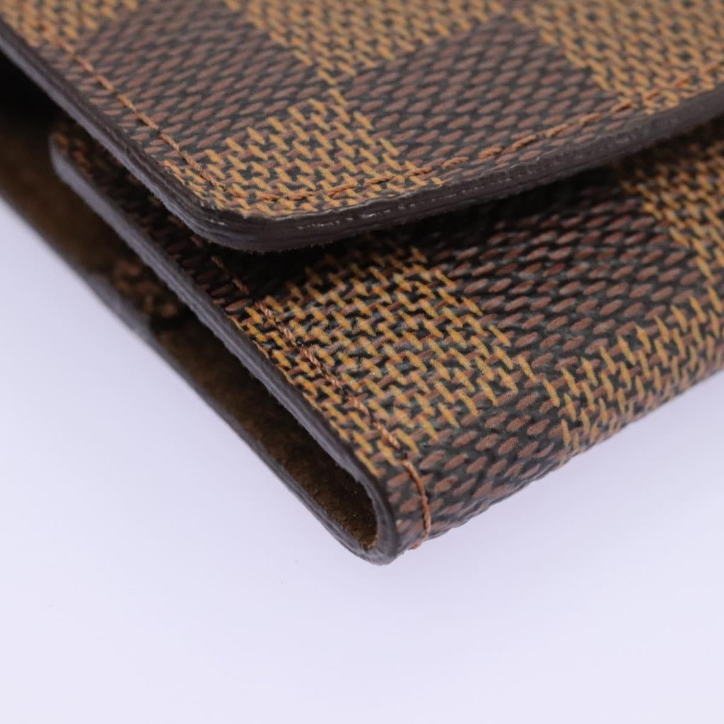 Louis Vuitton Cufflinks Case Damier Brown Canvas Cufflinks Jewelry (Pre-Owned)
