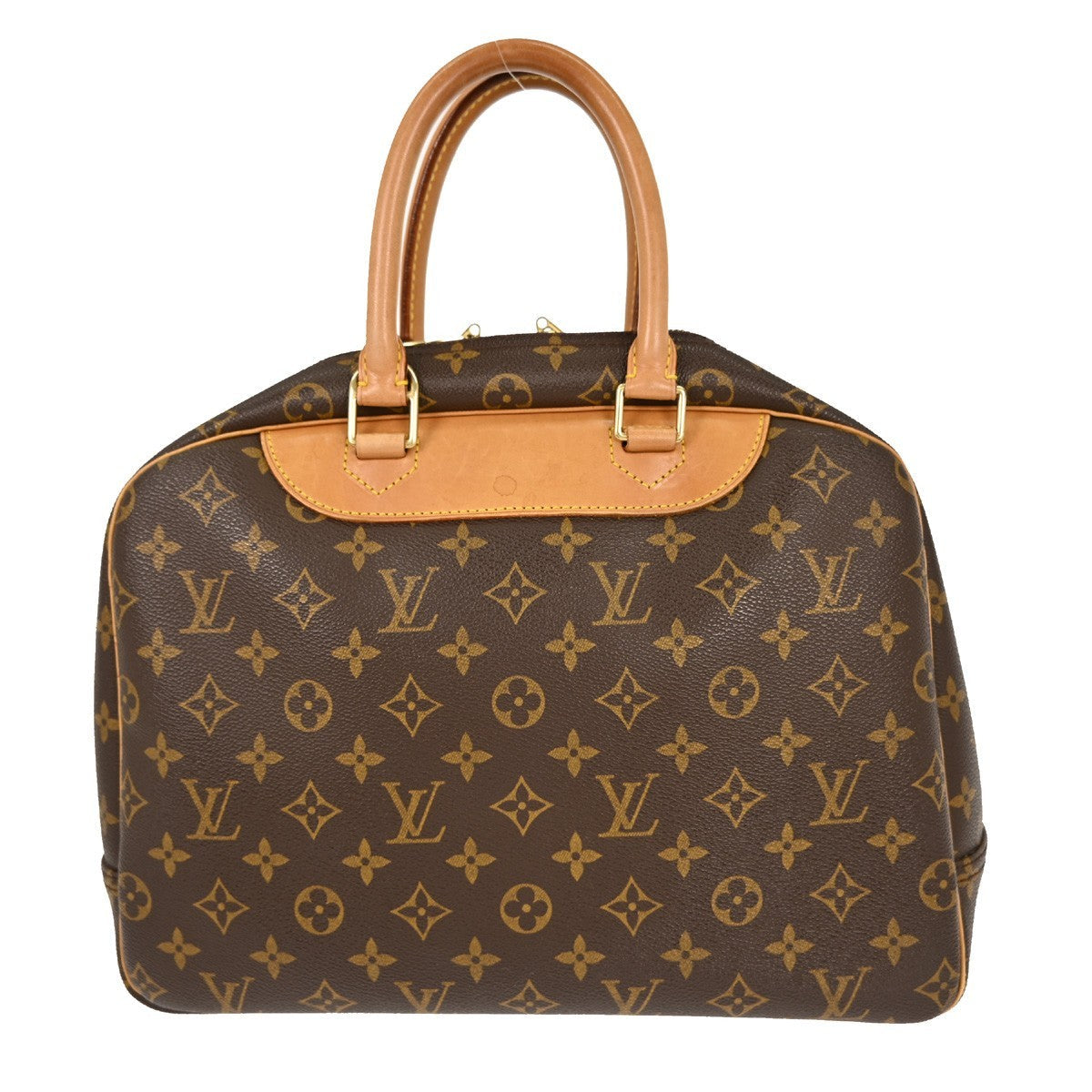 Louis Vuitton Deauville Handbag Monogram Canvas Brown Canvas Handbag (Pre-Owned)