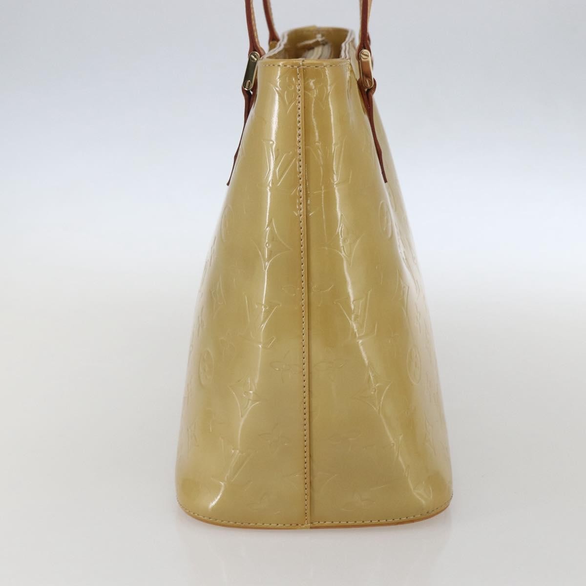 Louis Vuitton Houston Handbag Monogram Vernis Beige Patent_Leather Handbag (Pre-Owned)