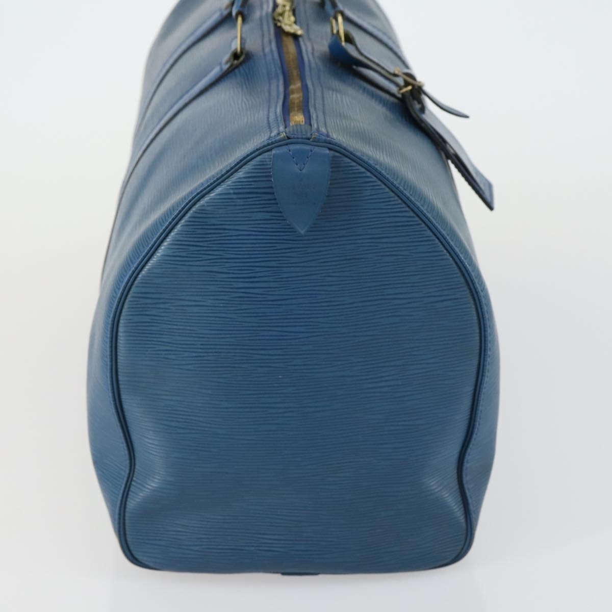 Louis Vuitton Keepall Bag Epi Leather Blue Leather Travel Bag Bag (Pre-Owned)