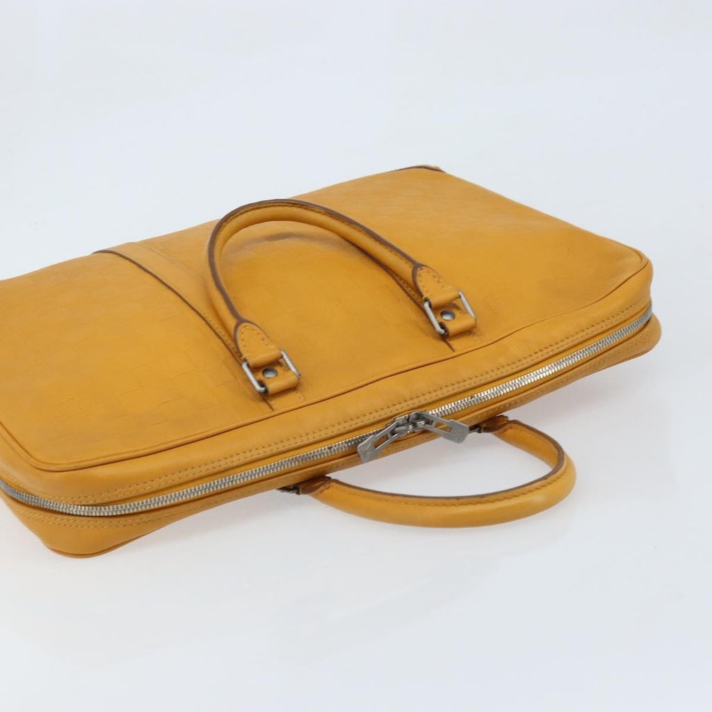 Louis Vuitton Porte-Documents Voyage Briefcase Damier Infini Leather Yellow Leather Briefcase Bag (Pre-Owned)