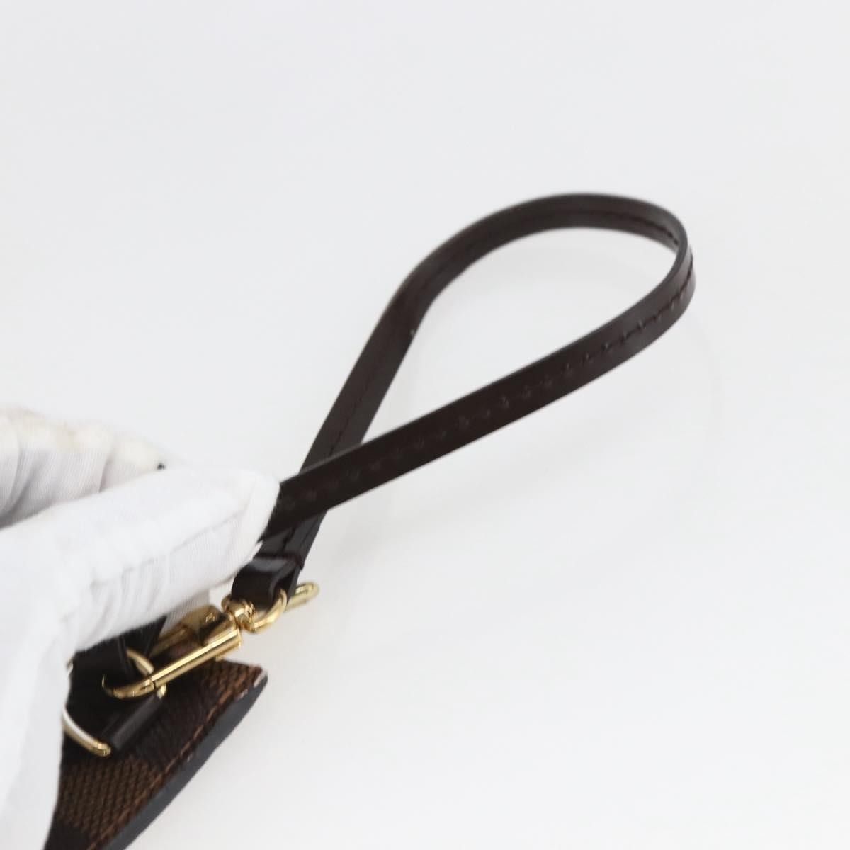 Louis Vuitton Neverfull Pochette Damier Brown Canvas Clutche & Pouche Bag (Pre-Owned)