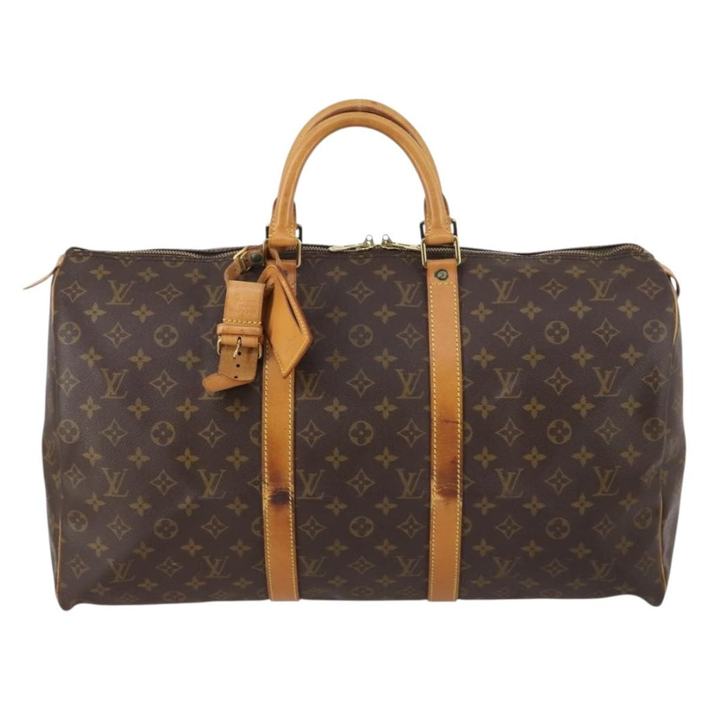 Louis Vuitton Keepall Bag Monogram Canvas Brown Canvas Travel Bag Bag (Pre-Owned)