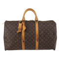 Louis Vuitton Keepall Bag Monogram Canvas Brown Canvas Travel Bag Bag (Pre-Owned)