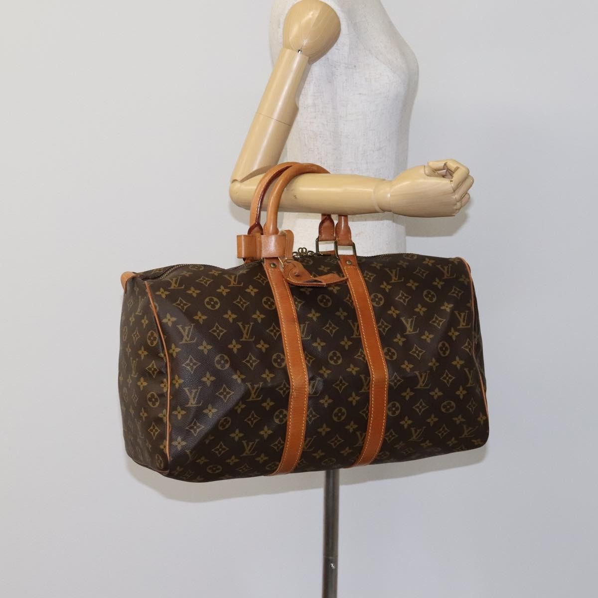 Louis Vuitton Keepall Bag Monogram Canvas Brown Canvas Travel Bag Bag (Pre-Owned)