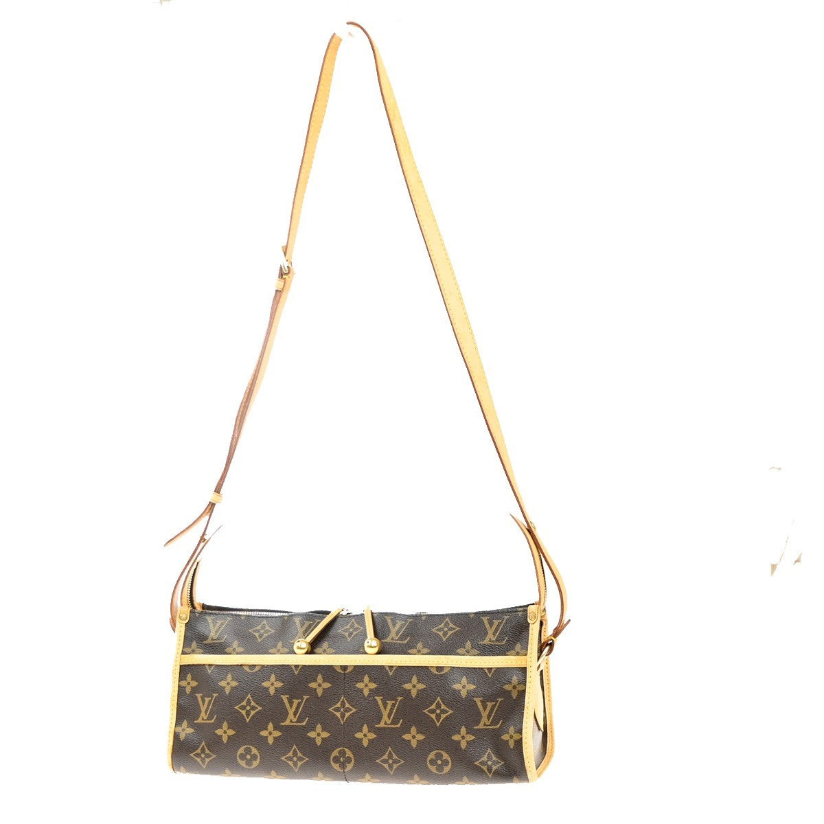 Louis Vuitton Popincourt Shoulder Bag Monogram Canvas Brown Canvas Shoulder Bag Bag (Pre-Owned)