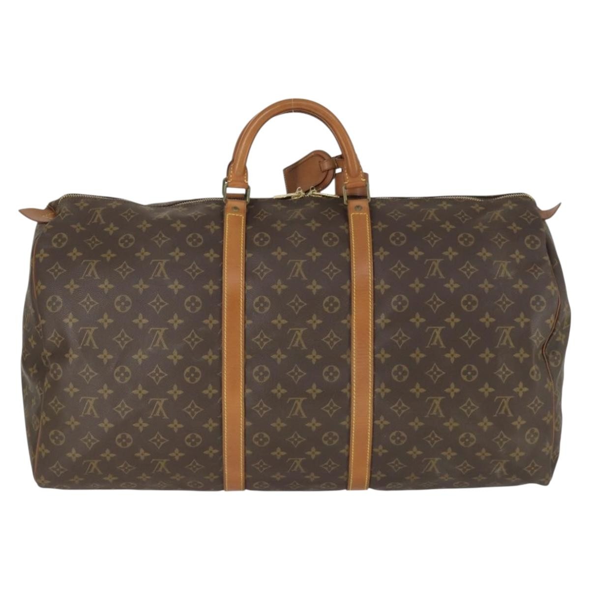 Louis Vuitton Keepall Bag Monogram Canvas Brown Canvas Travel Bag Bag (Pre-Owned)