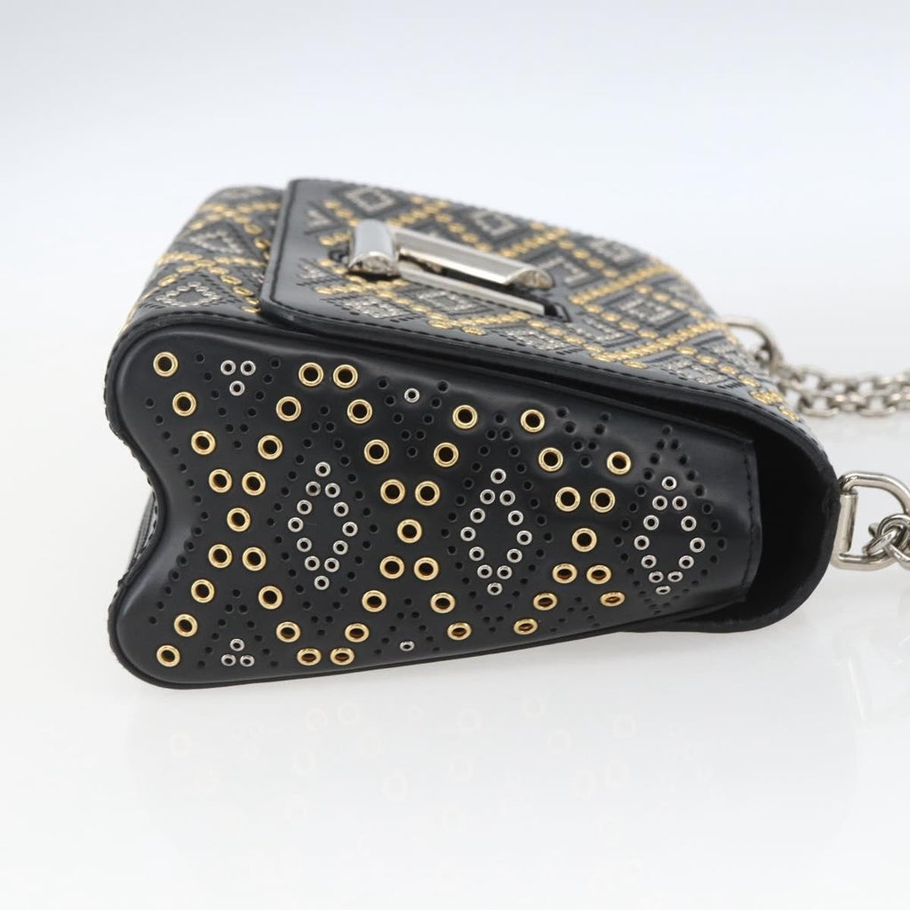 Louis Vuitton Twist Handbag Limited Edition Grommet Embellished Leather Black Leather Shoulder Bag Bag (Pre-Owned)