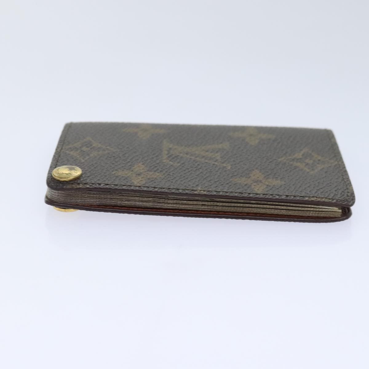 Louis Vuitton Porte Cartes Pression Card Case Monogram Canvas Brown Canvas Card Holders Accessory (Pre-Owned)
