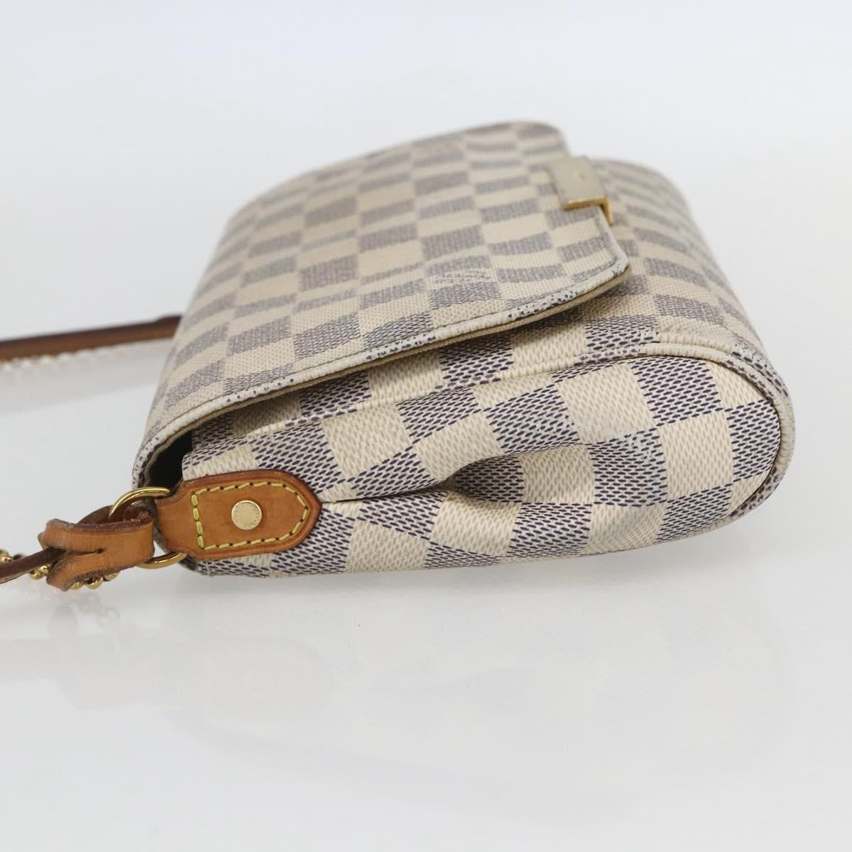 Louis Vuitton Favorite Handbag Damier White Canvas Clutche & Pouche Bag (Pre-Owned)