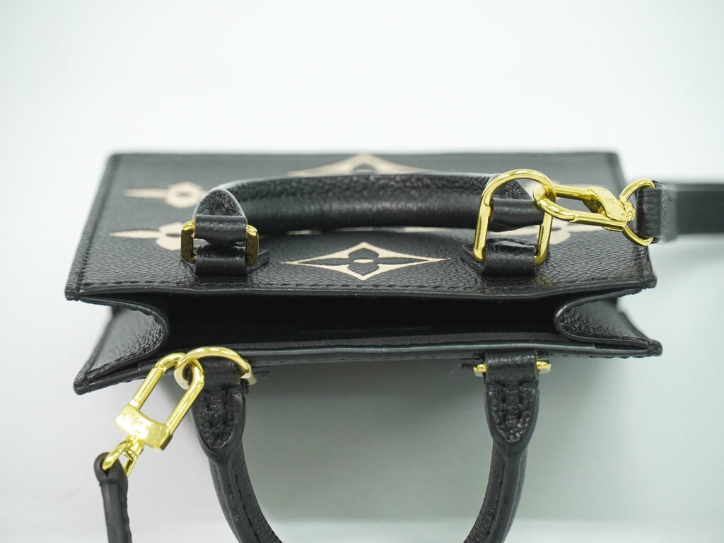 Louis Vuitton Petit Sac Plat Bag Bicolor Monogram Empreinte Giant Black Leather Tote Bag Bag (Pre-Owned)