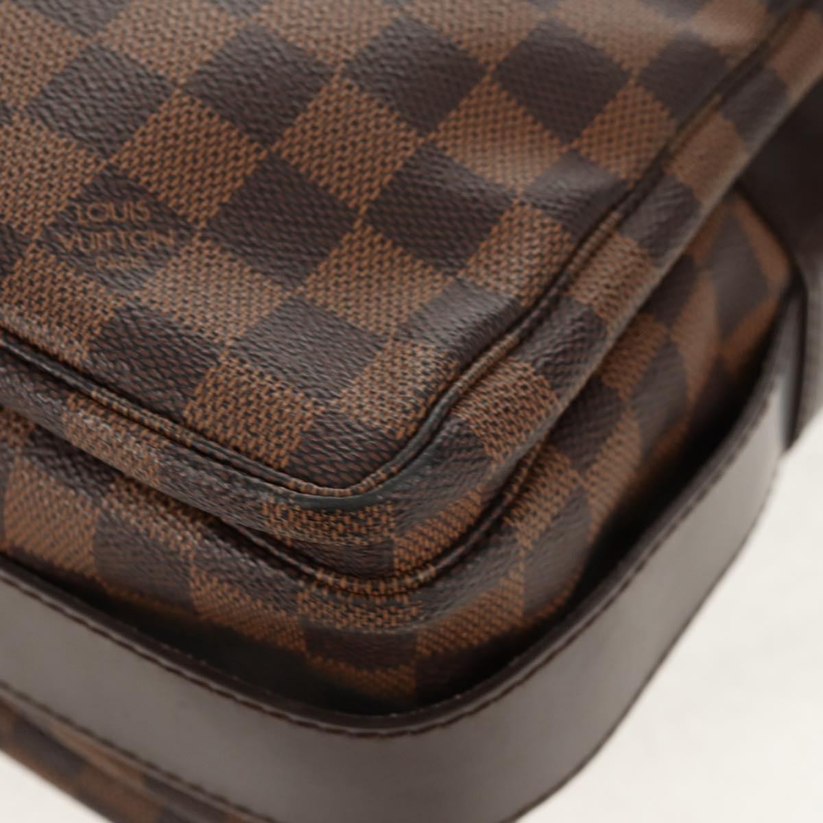 Louis Vuitton Naviglio Handbag Damier Brown Canvas Shoulder Bag Bag (Pre-Owned)