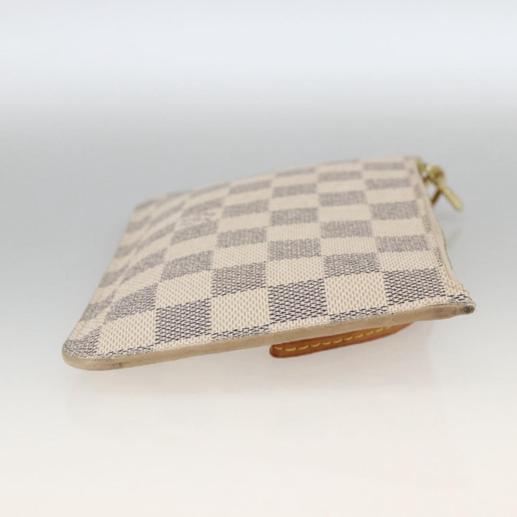 Louis Vuitton Neverfull Pochette Damier White Canvas Clutche & Pouche Bag (Pre-Owned)