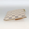 Louis Vuitton Neverfull Pochette Damier White Canvas Clutche & Pouche Bag (Pre-Owned)