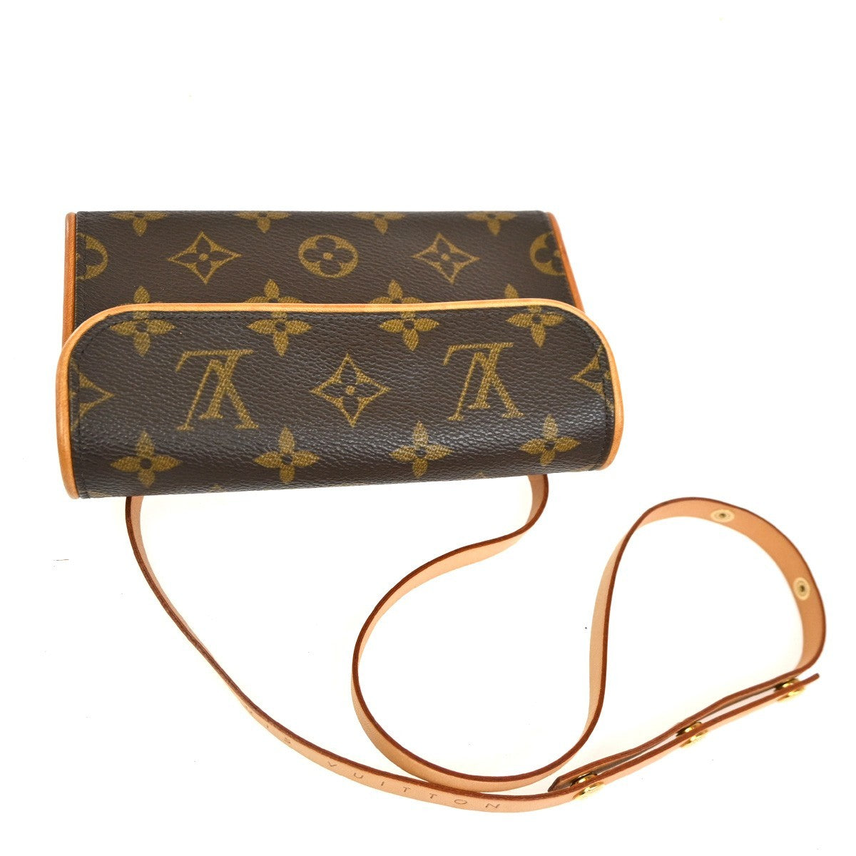 Louis Vuitton Florentine Waist Bag Monogram Canvas Brown Canvas Clutche & Pouche Bag (Pre-Owned)