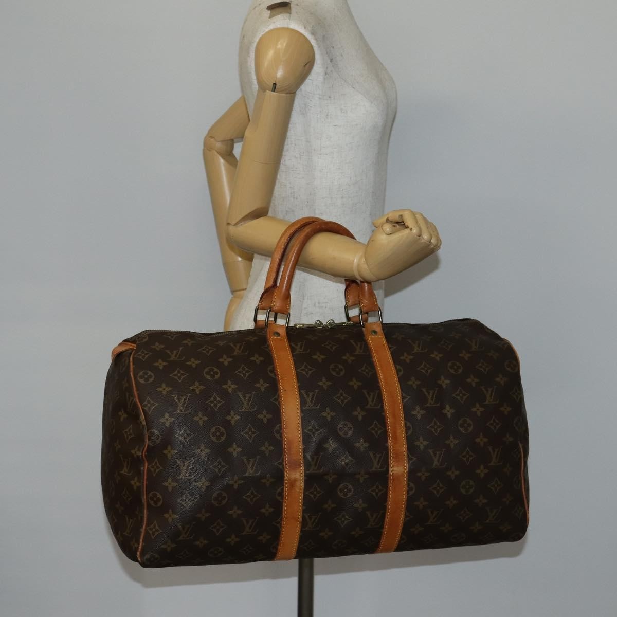 Louis Vuitton Keepall Bag Monogram Canvas Brown Canvas Travel Bag Bag (Pre-Owned)