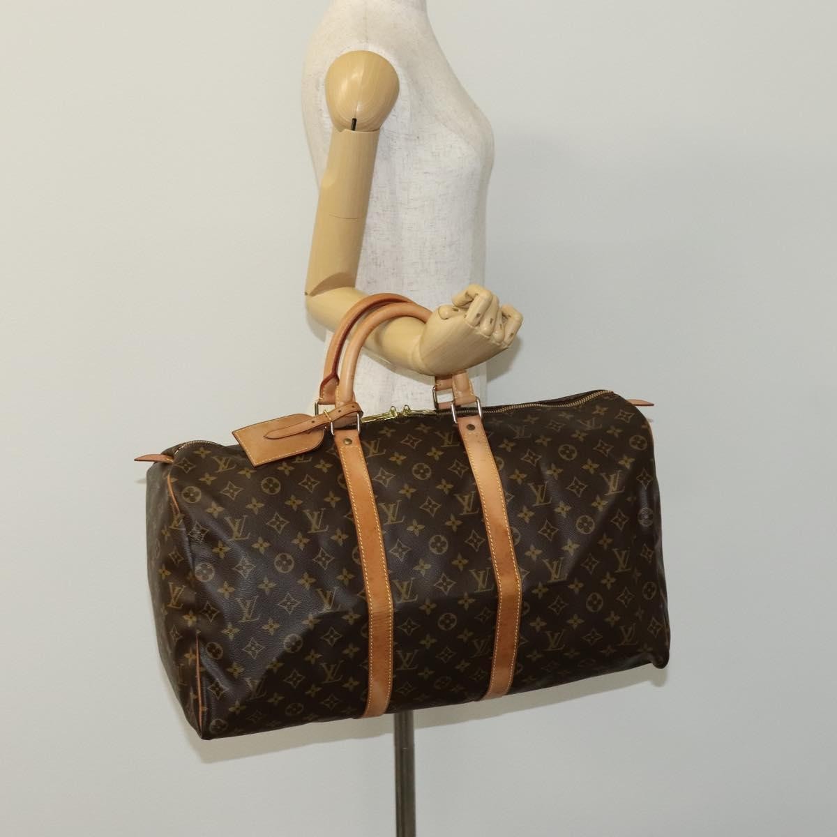 Louis Vuitton Keepall Bag Monogram Canvas Brown Canvas Bag (Pre-Owned)