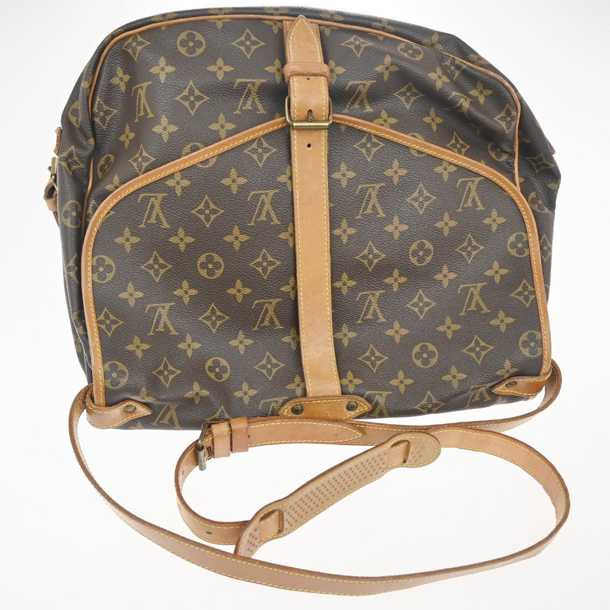 Louis Vuitton Saumur Handbag Monogram Canvas Brown Canvas Shoulder Bag Bag (Pre-Owned)