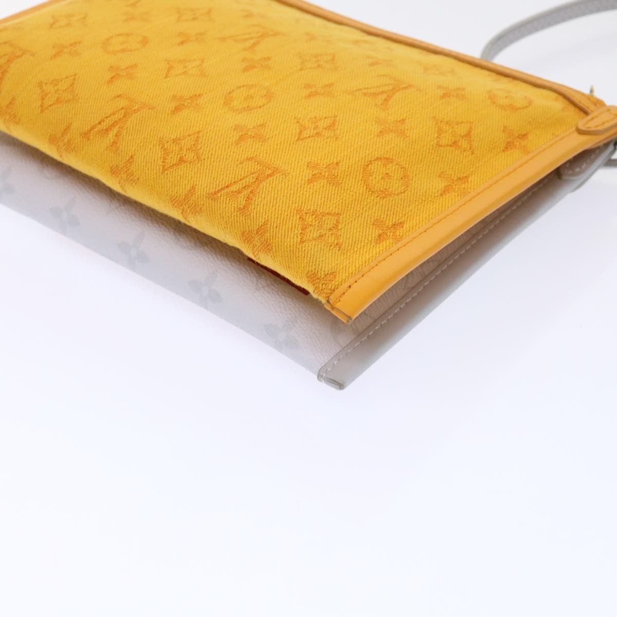 Louis Vuitton Double Flat Messenger Bag Limited Edition Logo Story Monogram Canvas And Denim Multicolour Canvas Clutche & Pouche Bag (Pre-Owned)