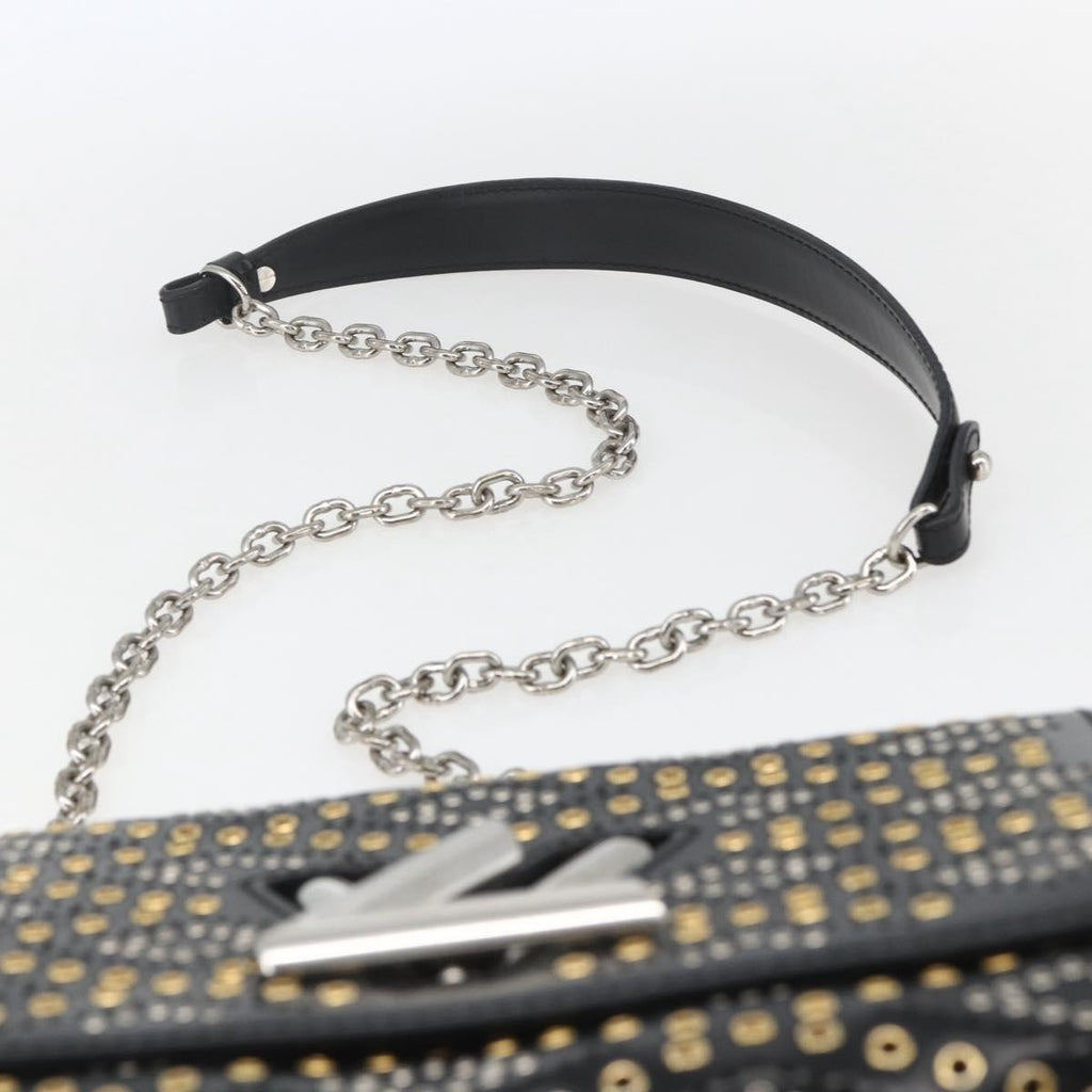 Louis Vuitton Twist Handbag Limited Edition Grommet Embellished Leather Black Leather Shoulder Bag Bag (Pre-Owned)