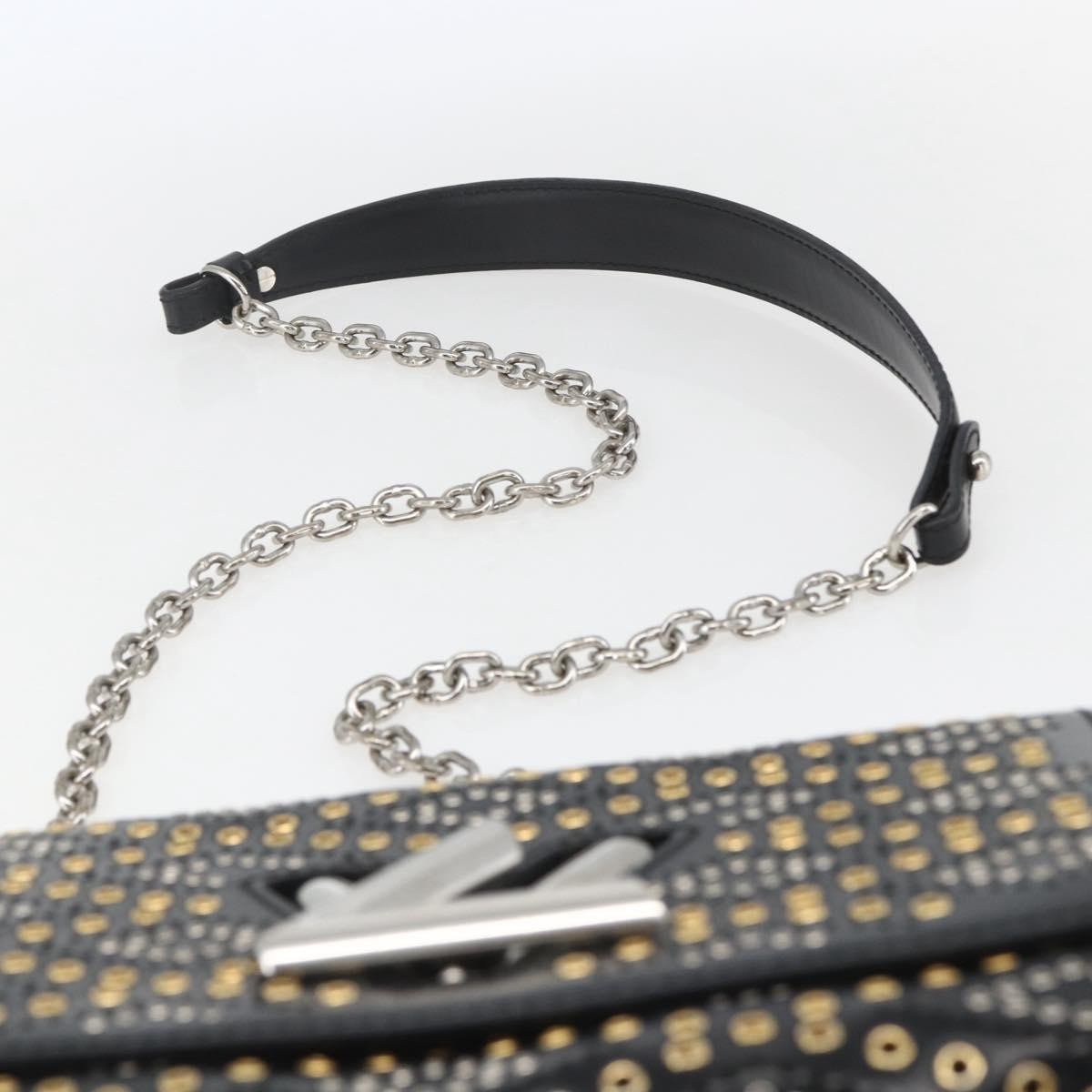 Louis Vuitton Twist Handbag Limited Edition Grommet Embellished Leather Black Leather Shoulder Bag Bag (Pre-Owned)