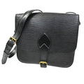 Louis Vuitton Cartouchiere Handbag Epi Leather Black Leather Shoulder Bag Bag (Pre-Owned)