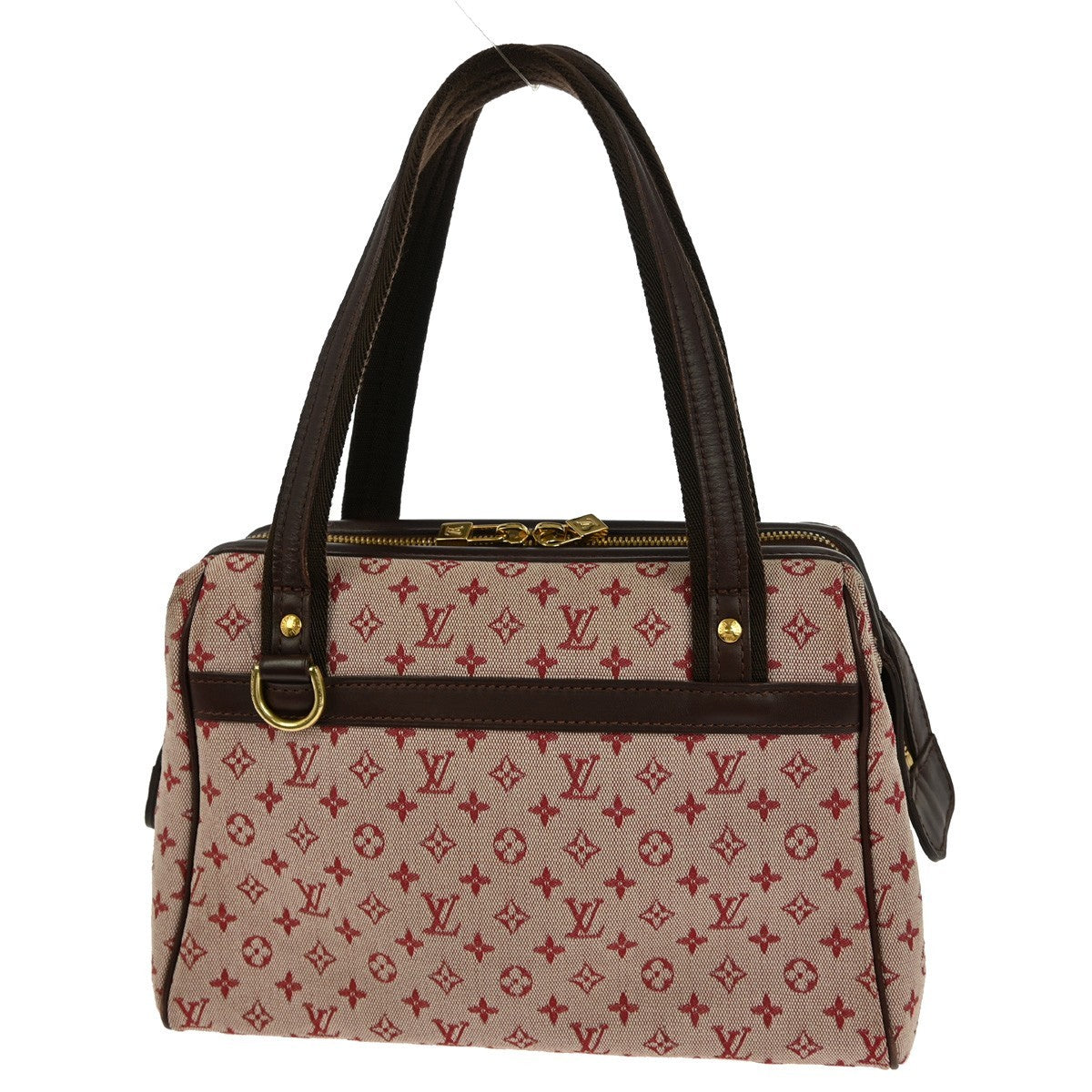Louis Vuitton Josephine Handbag Mini Lin Burgundy Canvas Handbag (Pre-Owned)