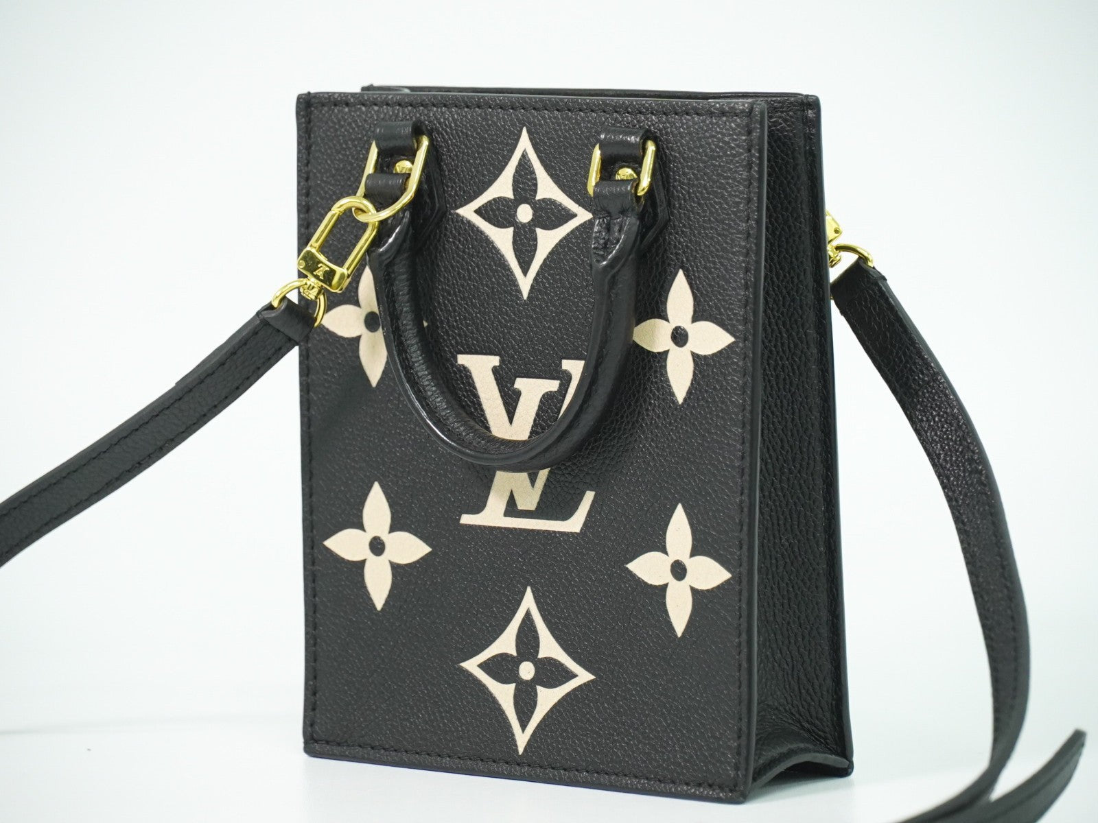 Louis Vuitton Petit Sac Plat Bag Bicolor Monogram Empreinte Giant Black Leather Tote Bag Bag (Pre-Owned)
