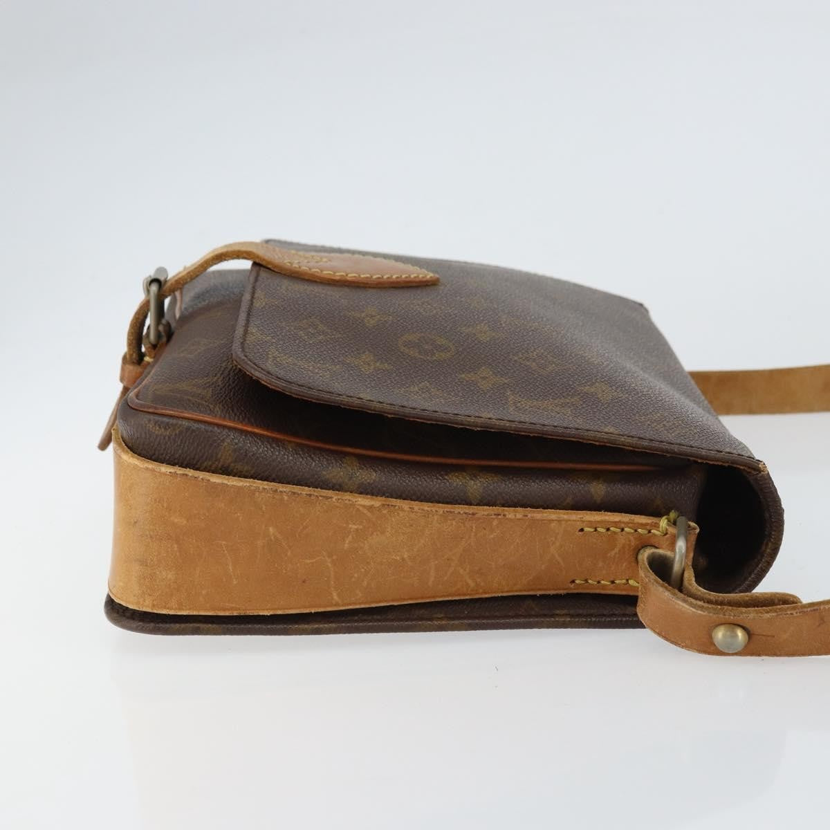 Louis Vuitton Cartouchiere Handbag Monogram Canvas Brown Canvas Shoulder Bag Bag (Pre-Owned)