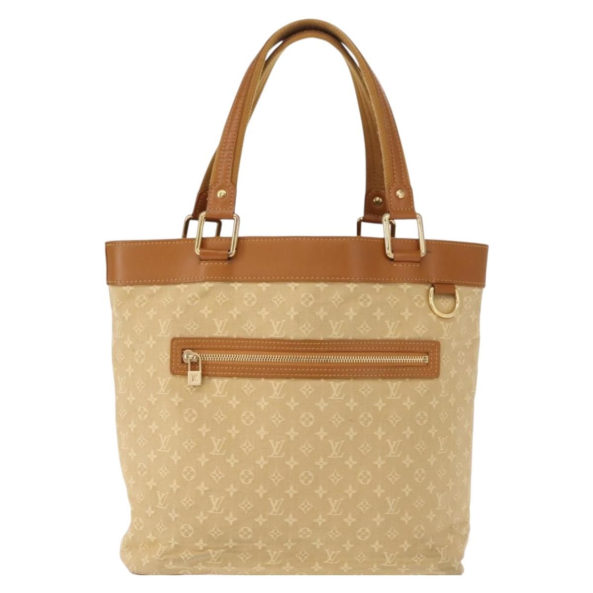 Louis Vuitton Lucille Handbag Mini Lin Beige Canvas Tote Bag Bag (Pre-Owned)