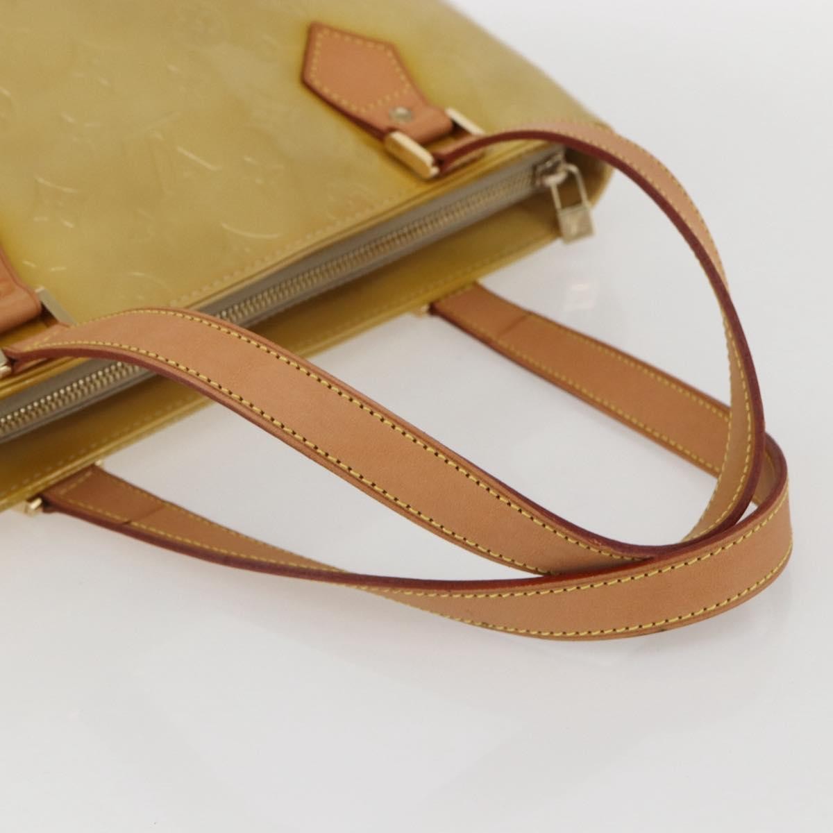 Louis Vuitton Houston Handbag Monogram Vernis Beige Patent_Leather Handbag (Pre-Owned)