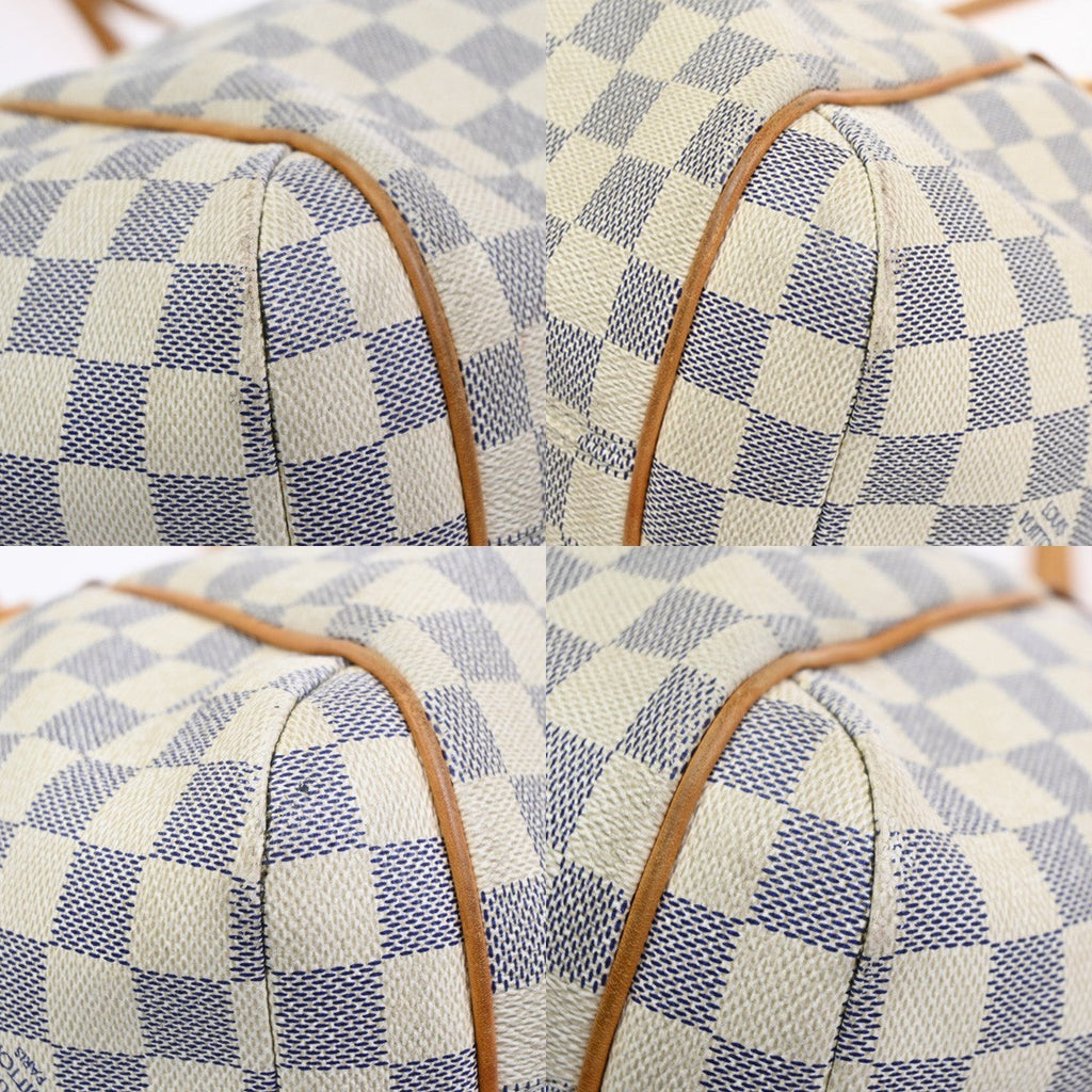 Louis Vuitton Totally Handbag Damier Azur White Canvas Shoulder Bag Bag (Pre-Owned)