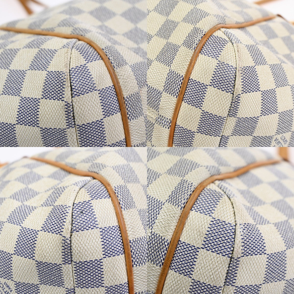 Louis Vuitton Totally Handbag Damier Azur White Canvas Shoulder Bag Bag (Pre-Owned)